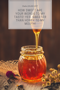 Psalm 119:103 GNT - How sweet is the taste of your instructions— sweeter even than honey!