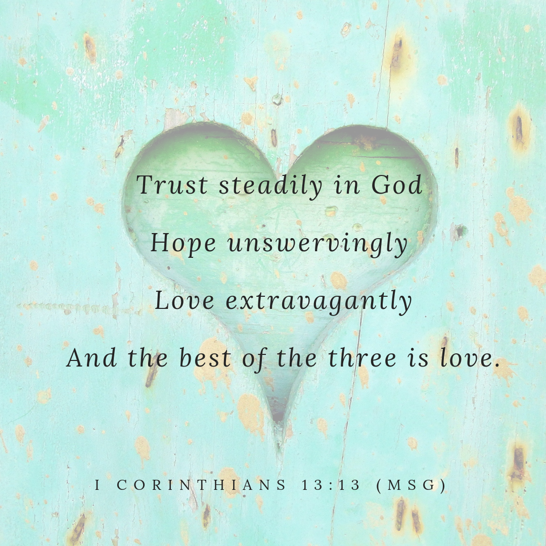 I Corinthians 13:13 MSG