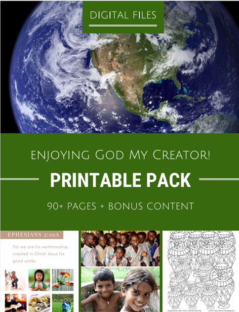 Cover for the Enjoying God My Creator Printable Pack